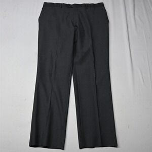 Bespoke 38x32 Gray Angelico Super 120s Wool Flat Front Itay Straight Dress Pants